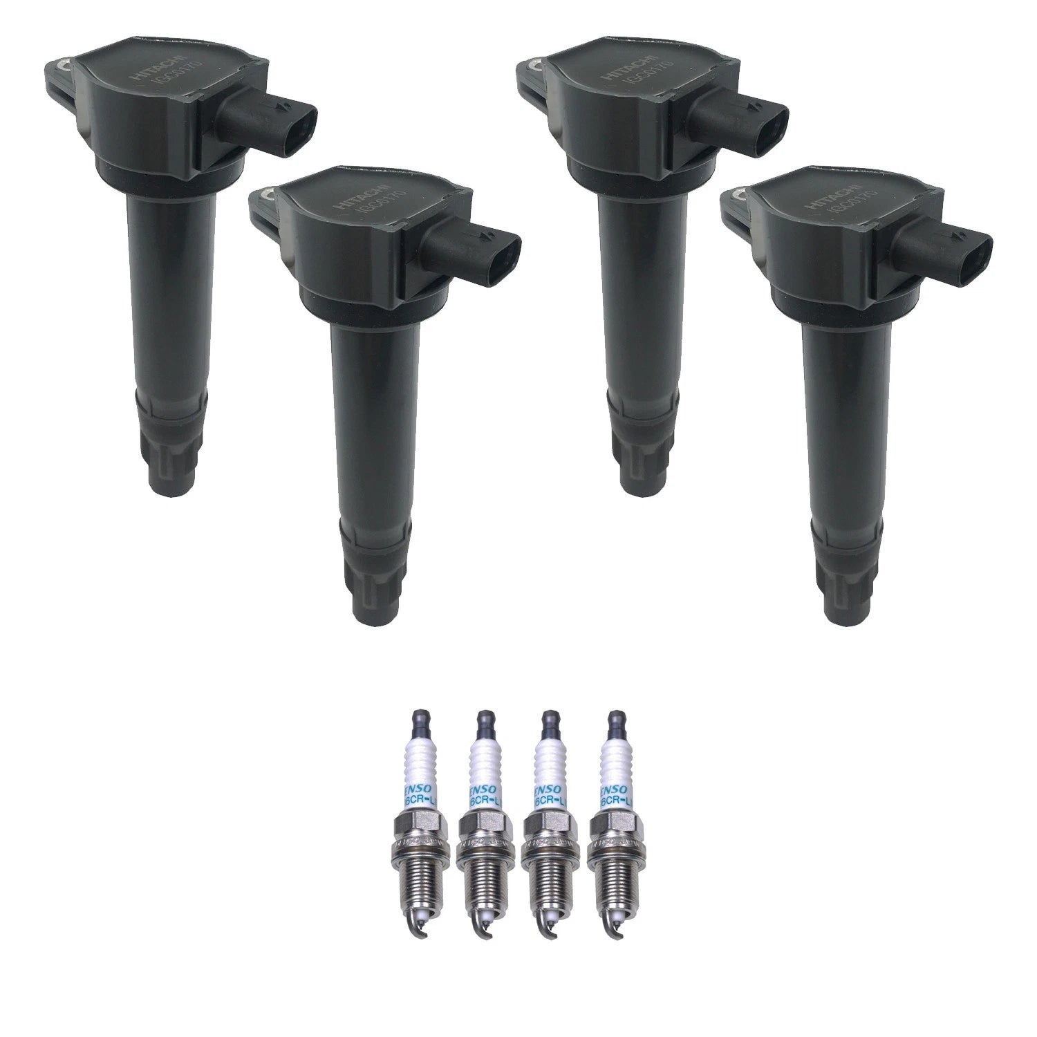 Set of 4 Ignition Coils & Spark Plugs for Dodge Caliber Compass (2007–2017)