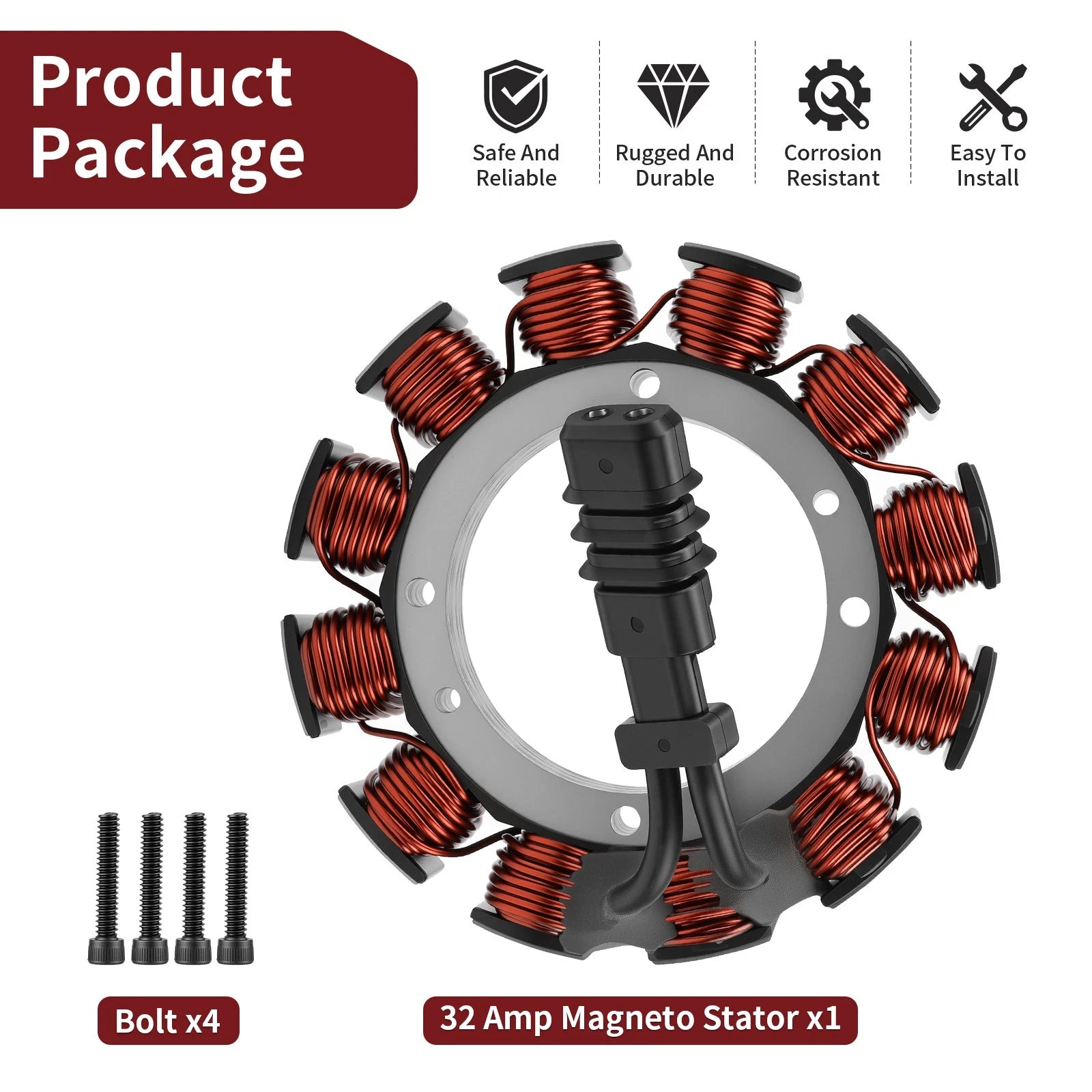 32 Amp Magneto Stator & Bolt for Harley FXR FXD FLH FLS FXS (1989–1999) 29970-88 29970-88D