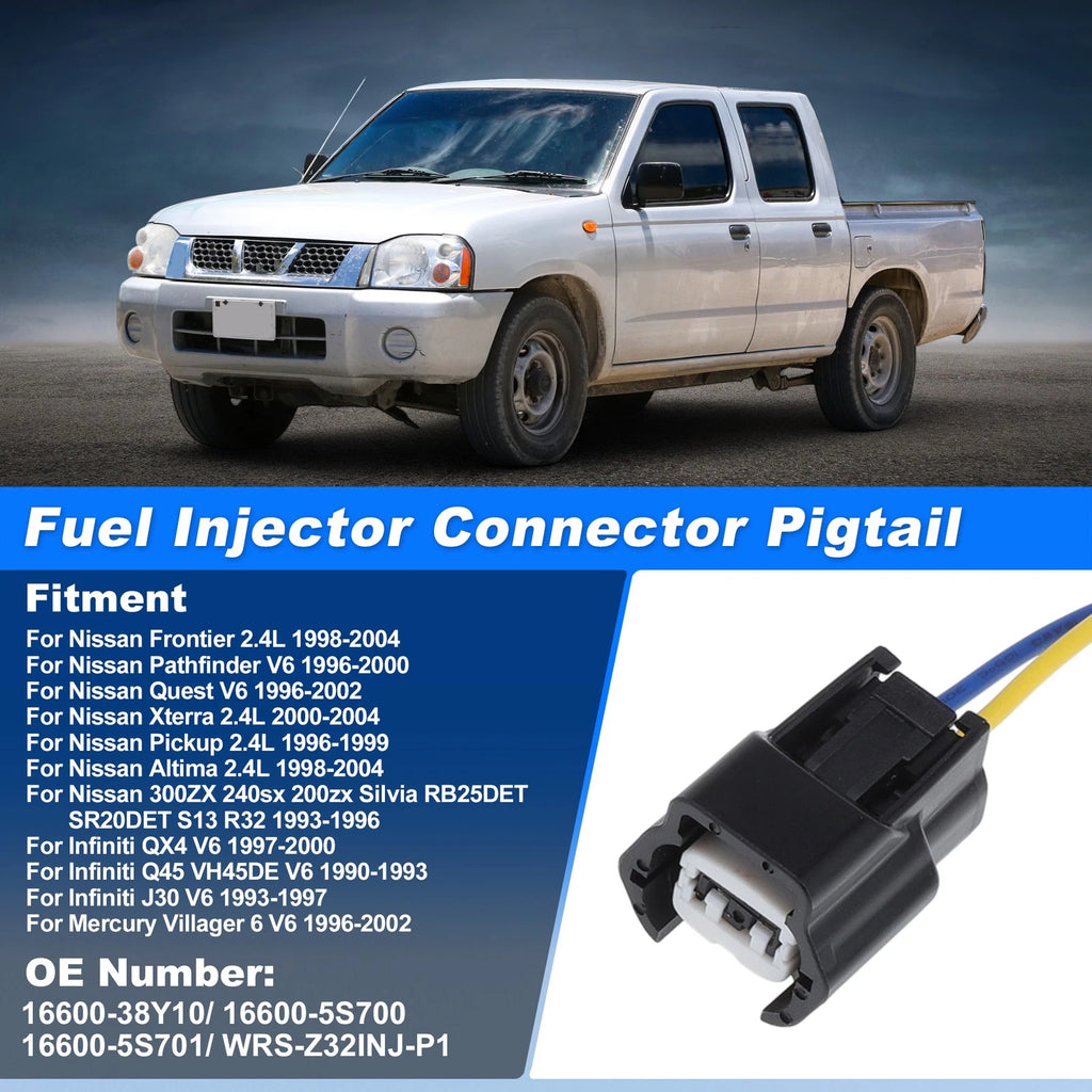 6Pcs Fuel Injector Wiring Harness for Nissan (No. 16600-38Y10)