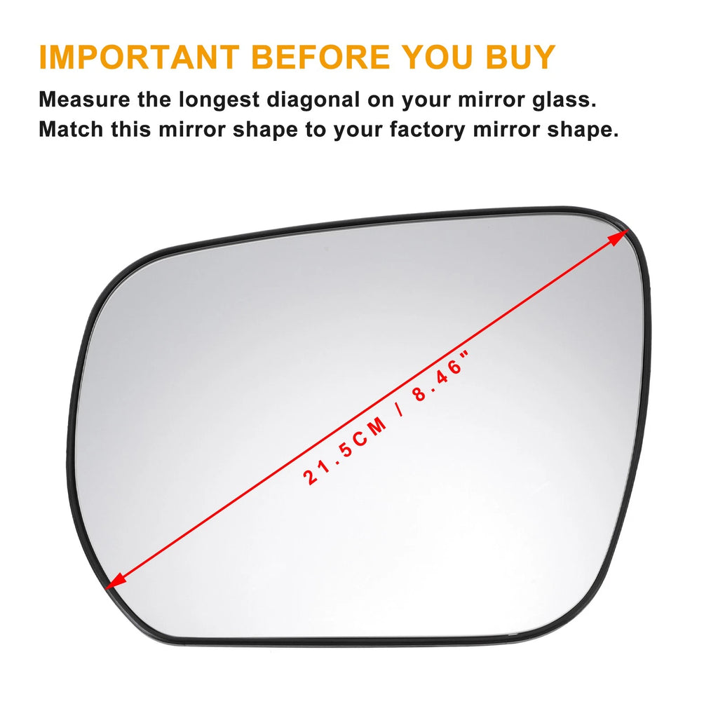 Left Side Heated White Mirror Glass for Suzuki Grand Vitara (2005–2009)