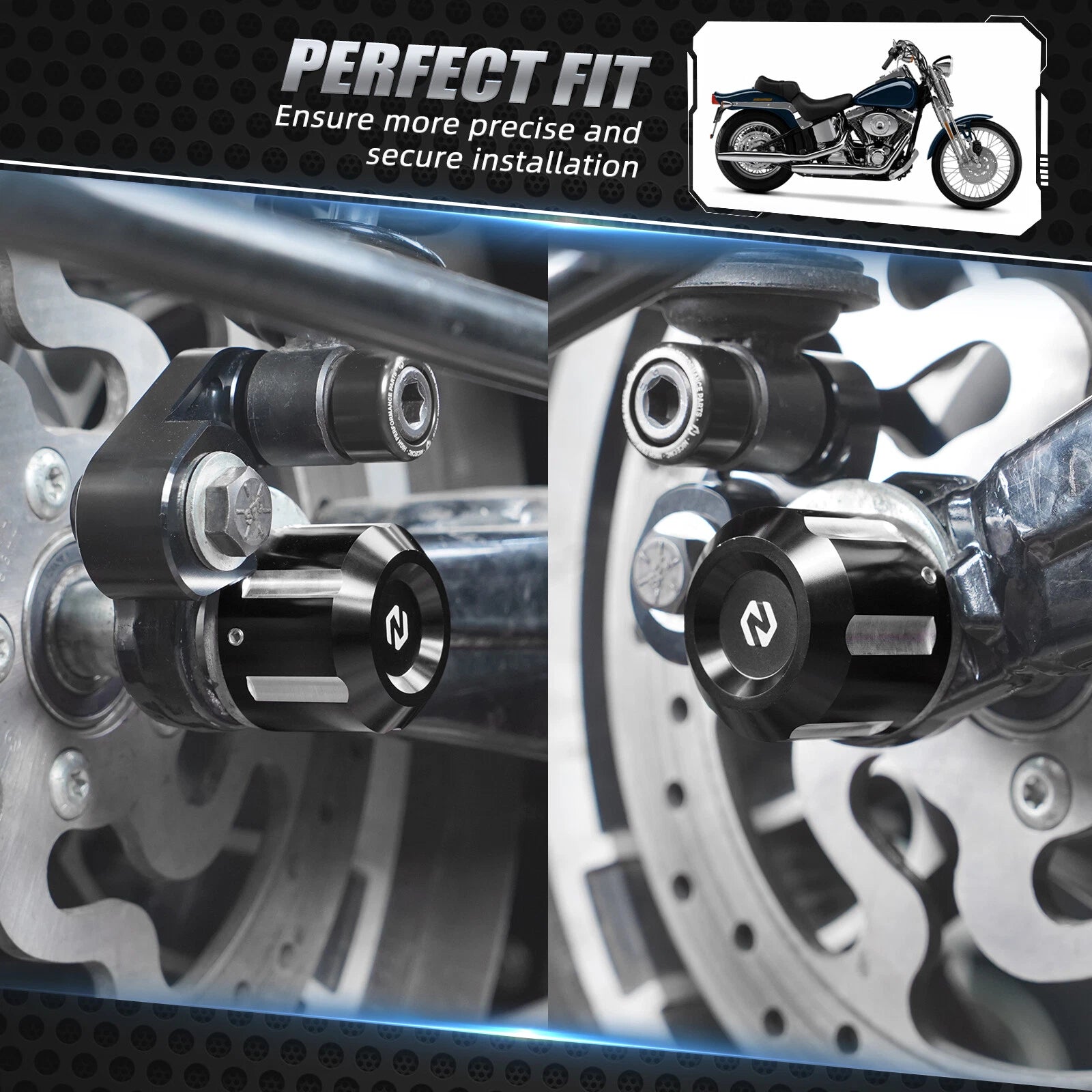 Set of 2 Front Rear Axle Nut Covers for Harley Electra Glide Ultra Classic (2000–2023)
