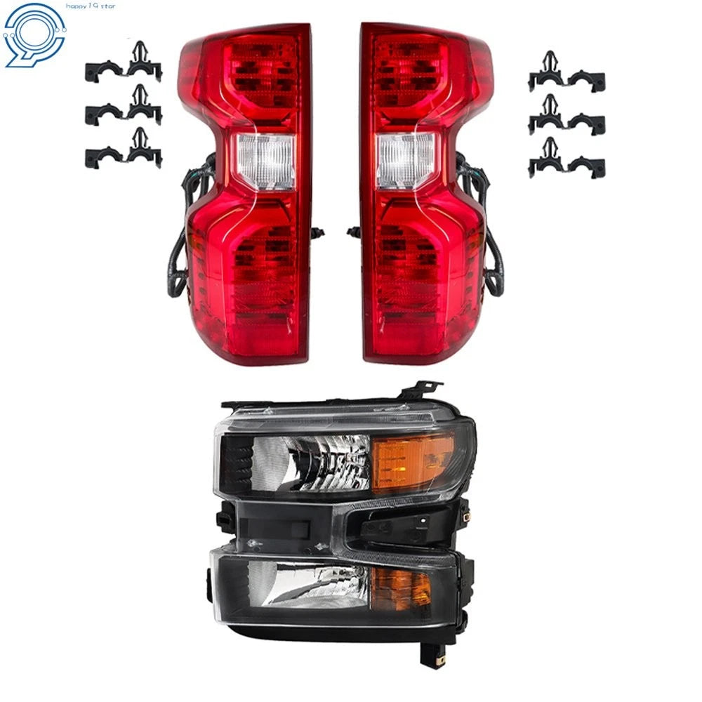 Headlight and Tail Light Pair for Chevy Silverado 1500 (2019-2021) Halogen