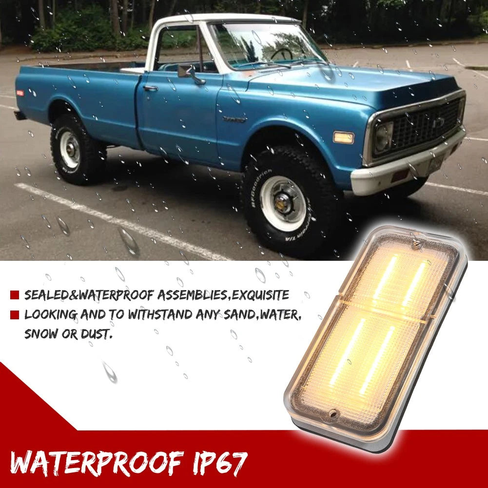 Clear LED Front Side Marker Lights for Chevy GMC C/K Trucks Suburban (1968–1972)