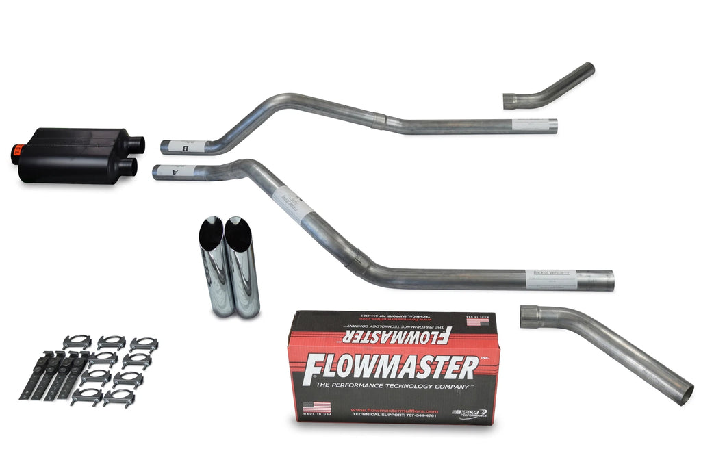 Dual Exhaust Kit for Chevy Blazer (1992–1994) Flowmaster Super 40 Slash Tip