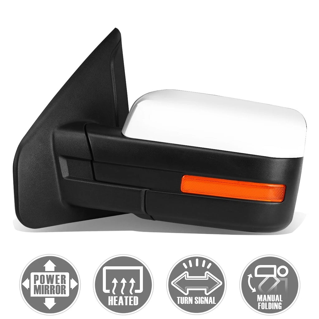 Power Heated LED Signal Chrome Side Mirror for Ford F150 (2004–2014)
