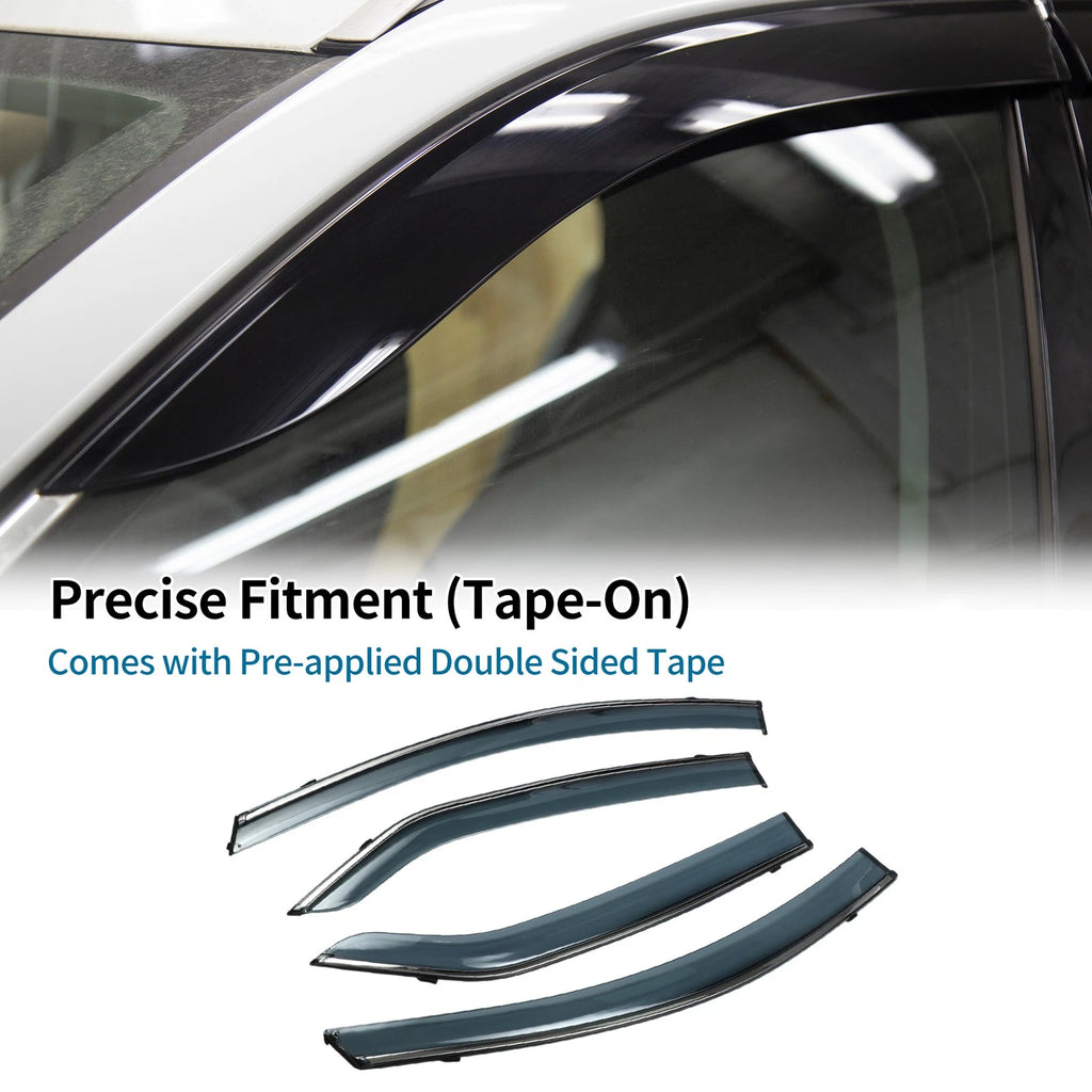 Window Deflectors for Toyota Corolla (2014–2018) - Side Window Vent Visors Black