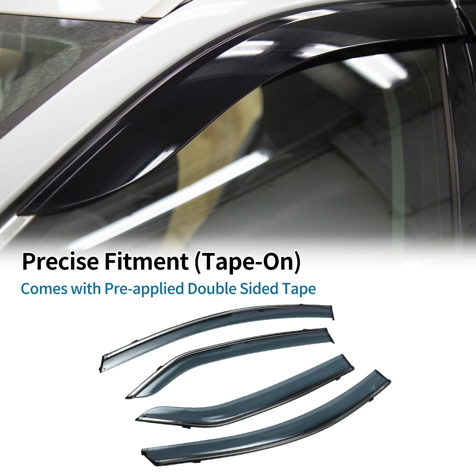 Window Deflectors for Toyota Corolla (2014–2018) - Side Window Vent Visors Black