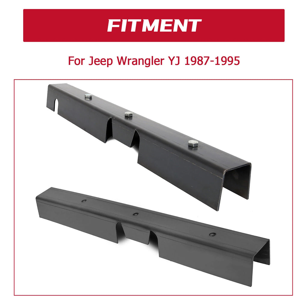Set of 2 Center Skid Plates for Jeep Wrangler YJ (1987–1995) Rust Repair 30"