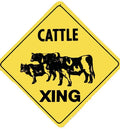 Caution Cattle Crossing Sign for Man Cave Decor