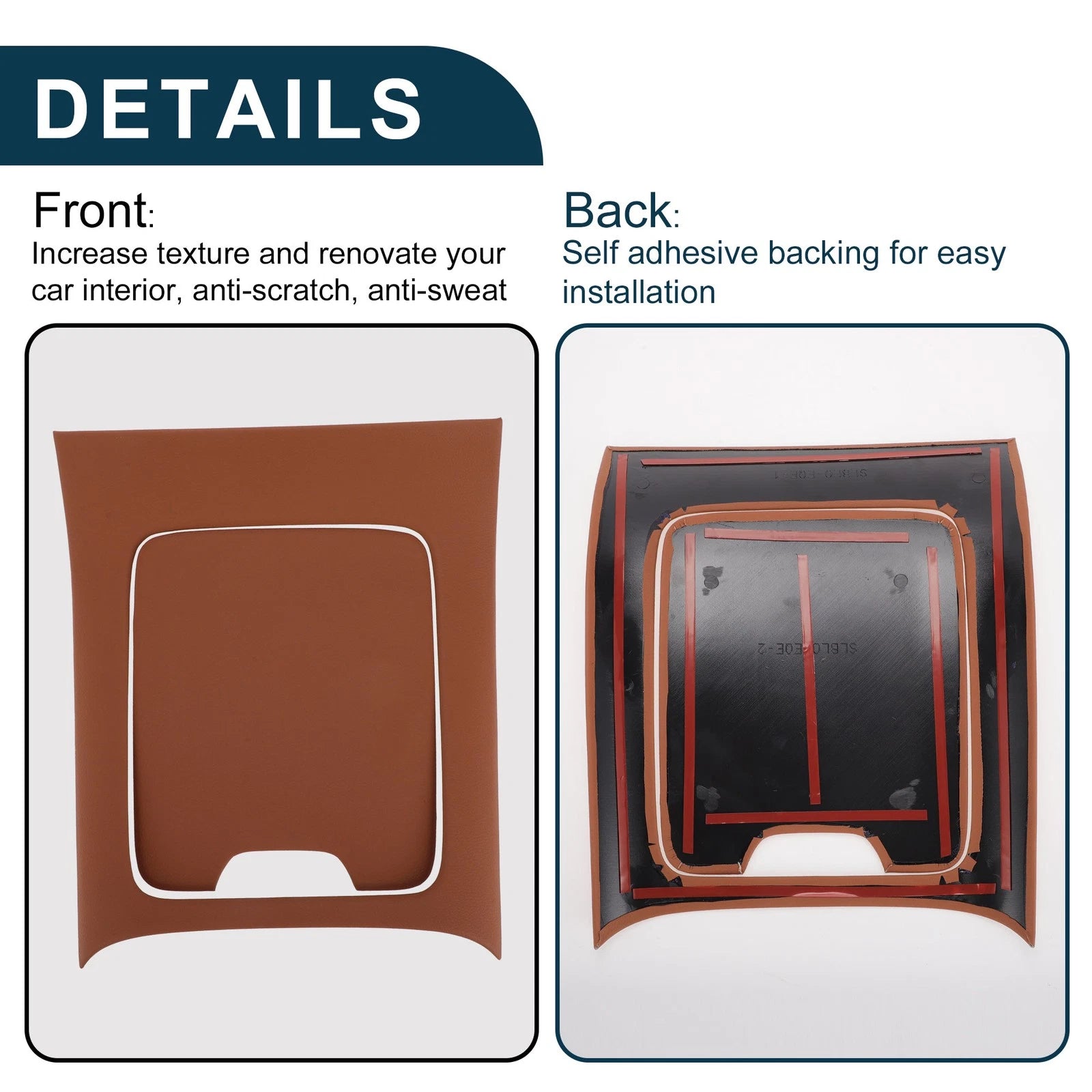 Set of 1 Center Console Panel Sticker for Mercedes-Benz EQE350 (2022–2024) Brown