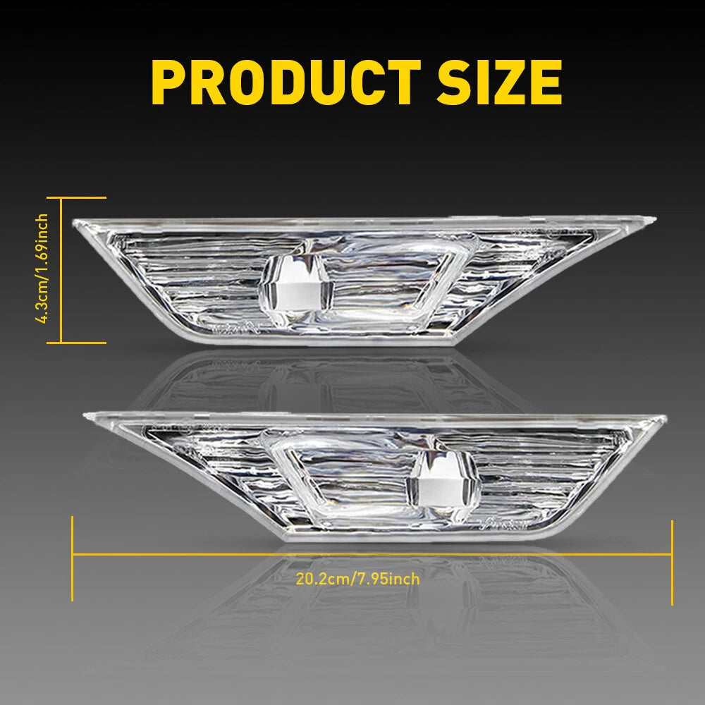 Pair Clear LED Side Lamp Turn Marker Signal Light for Honda Civic (2016–2021)