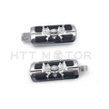 Chrome Wing Zombie Skull Footrests Footpegs for Harley Softail Dyna