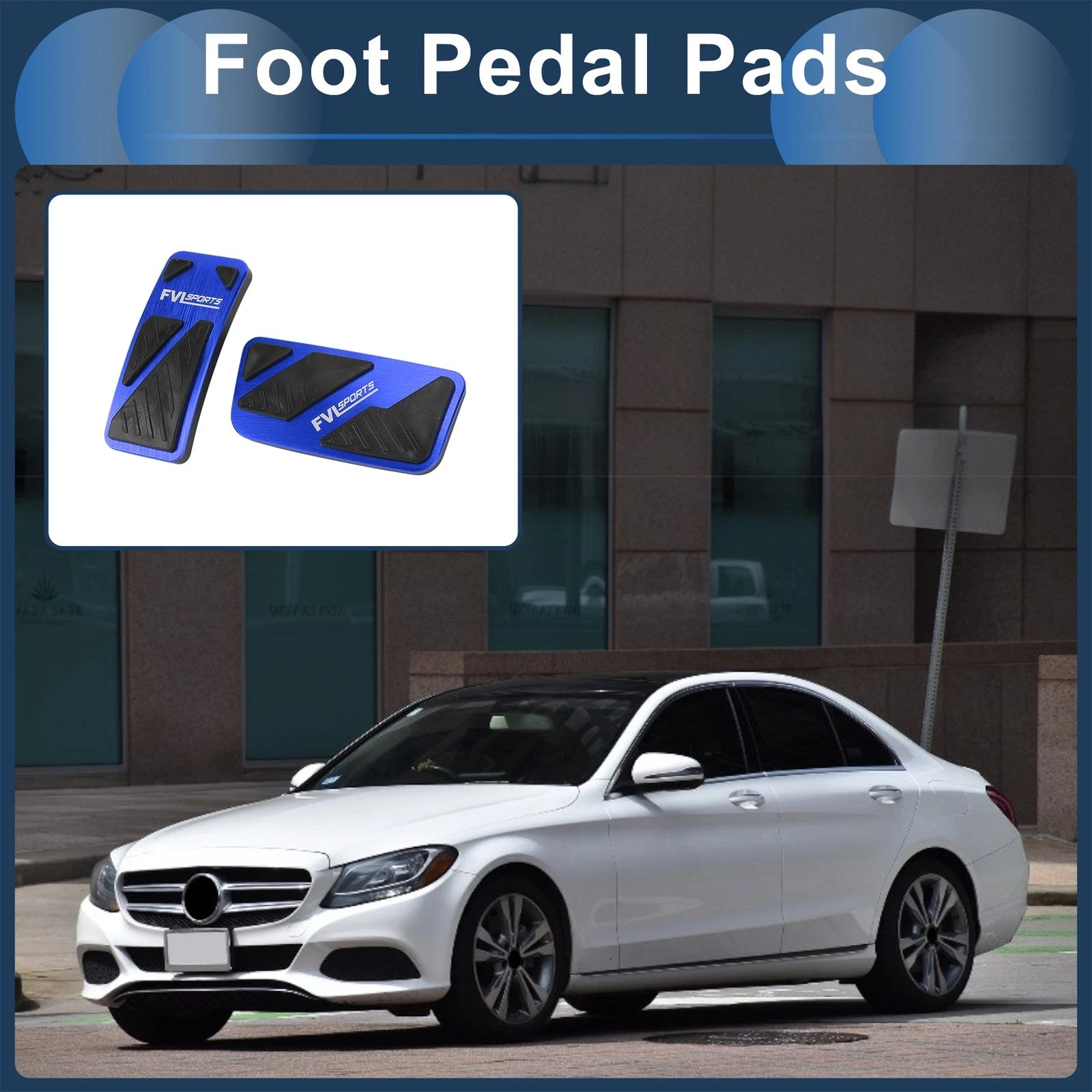 Set of 2 Automatic Foot Accelerator Pedal Covers for Ford Ranger (2024) Blue