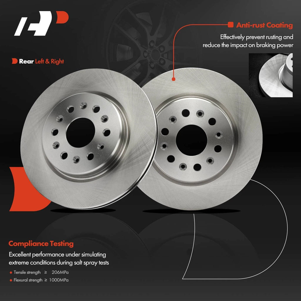 Set of 2 Rear Disc Brake Rotors & Ceramic Pads for Chevrolet Traverse (2018–2020)