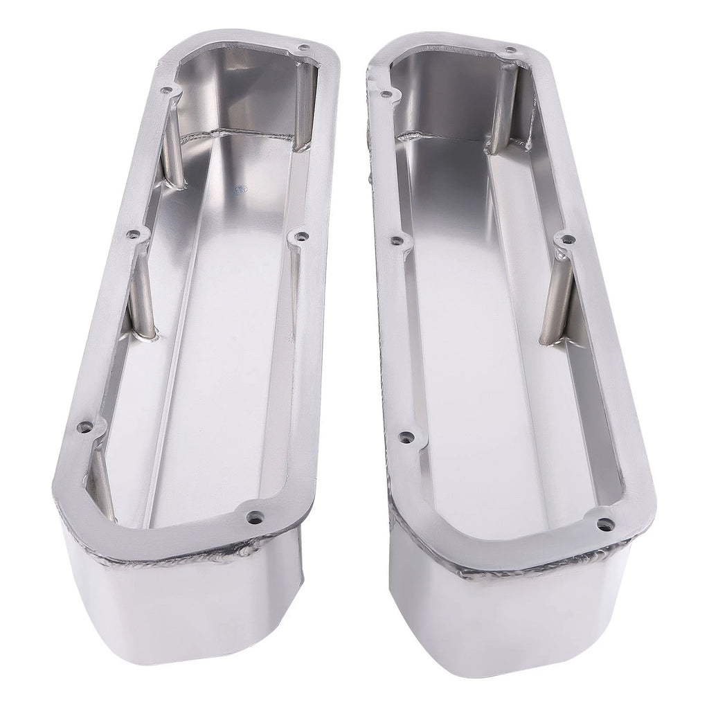 Billet Rail Valve Covers for Ford 260 289 302 351W V8 (Polished, Mounting Bolts)