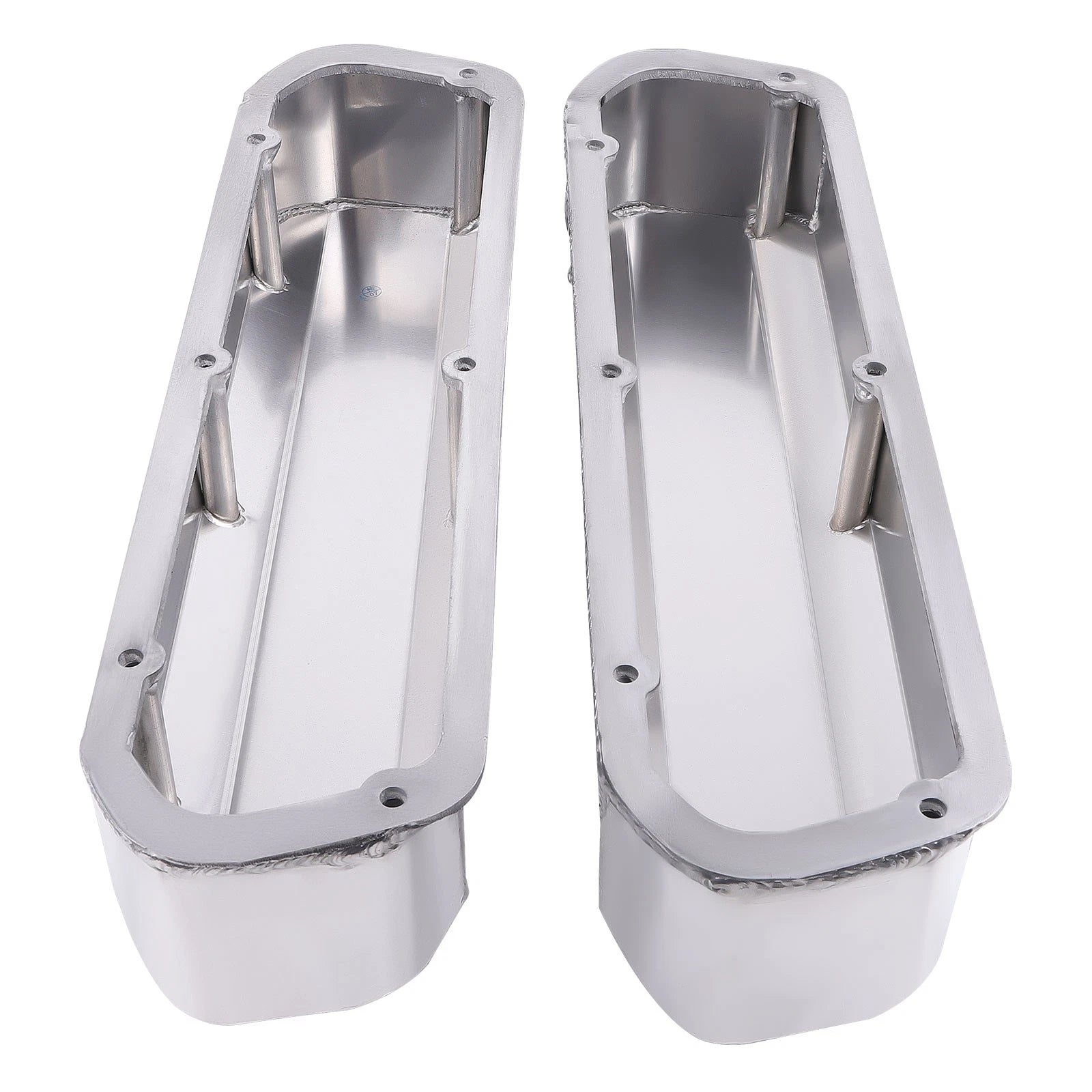 Billet Rail Valve Covers for Ford 260 289 302 351W V8 (Polished, Mounting Bolts)