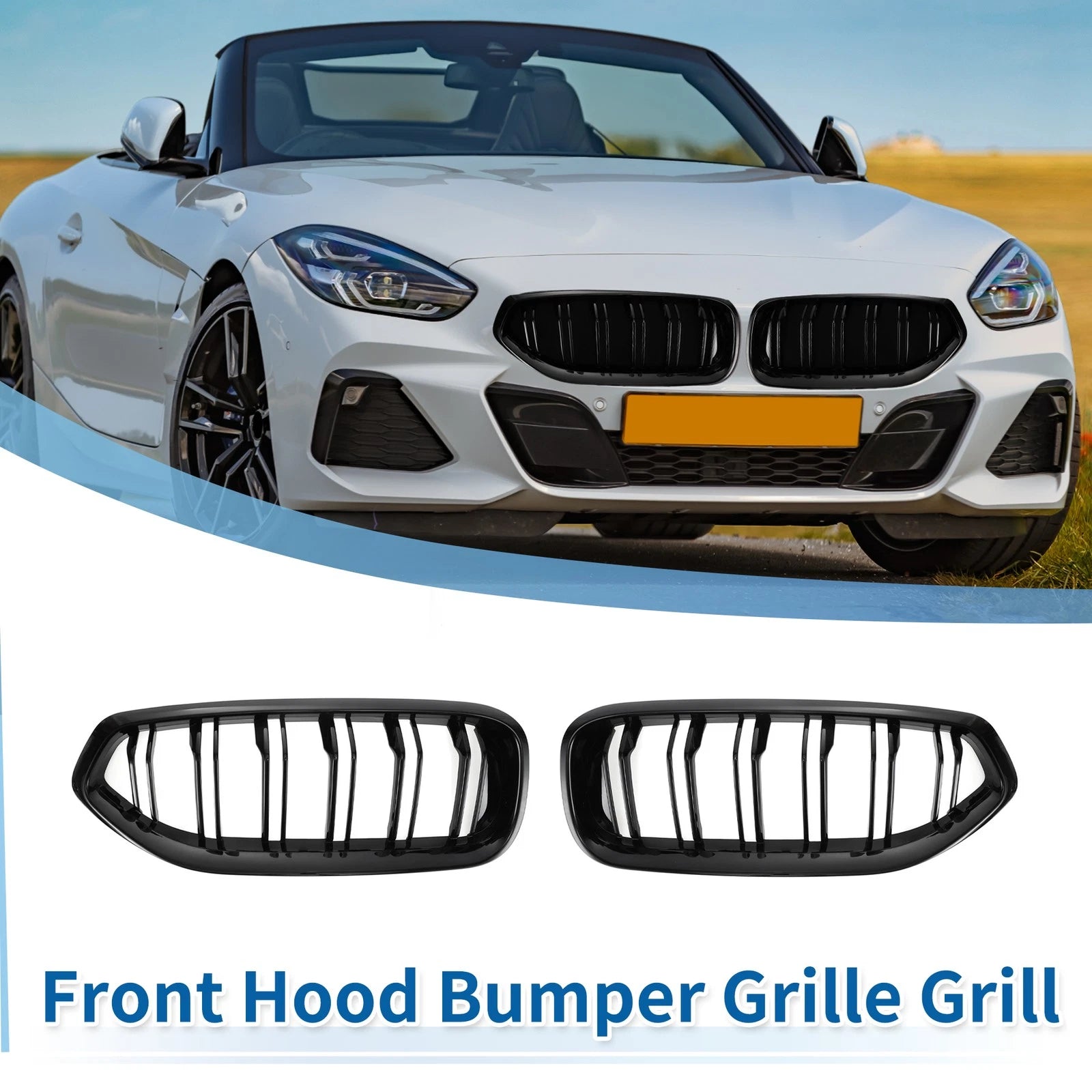 1 Pair Front Upper Bumper Grille for BMW Z4 G29 (2018–2024) Double Slat