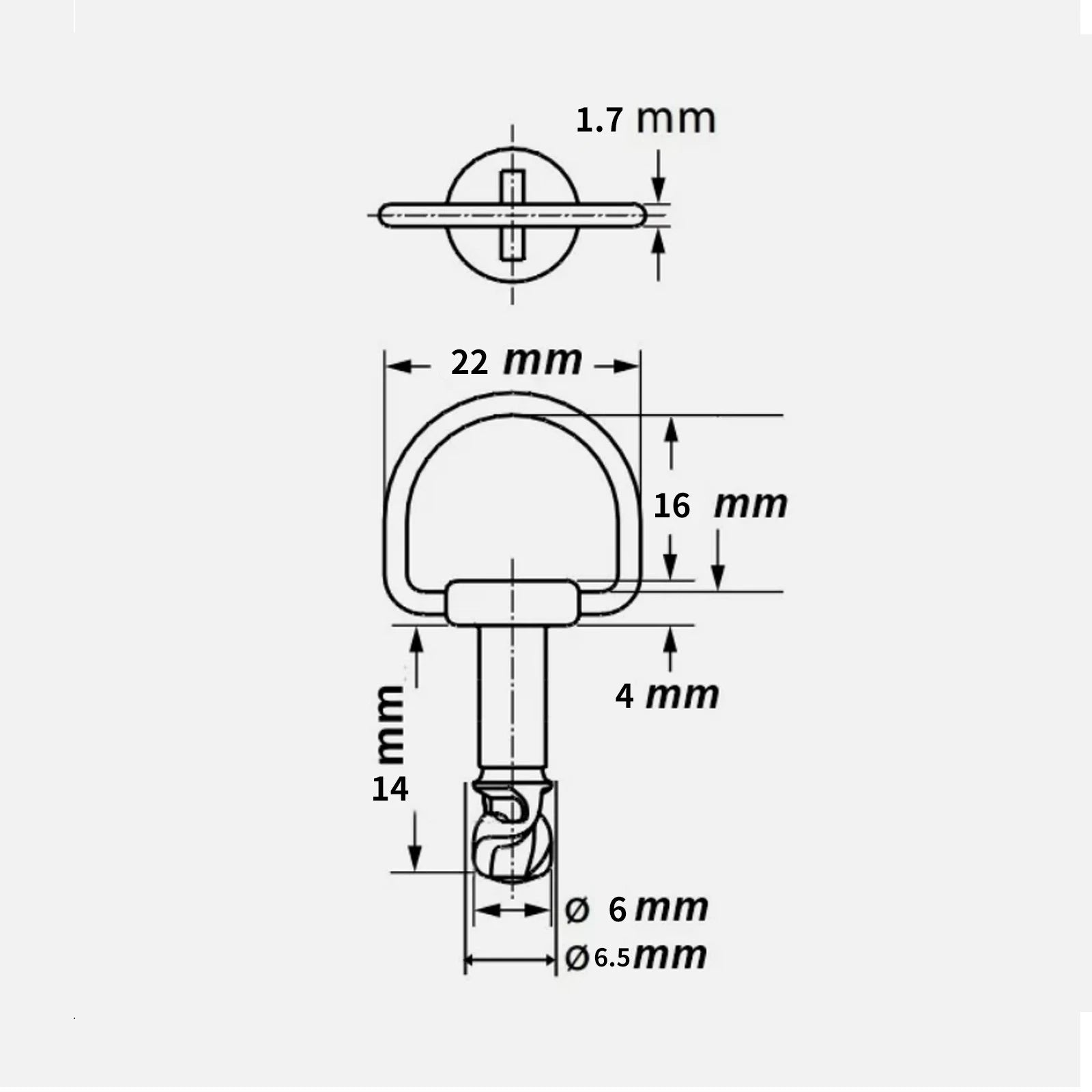 5 Pack D Ring Quick Release Fairing Fasteners for Motorcycle (14mm)