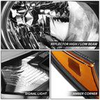Passenger Side Headlight Lamp for Honda CR-V (2012–2014) Black Housing