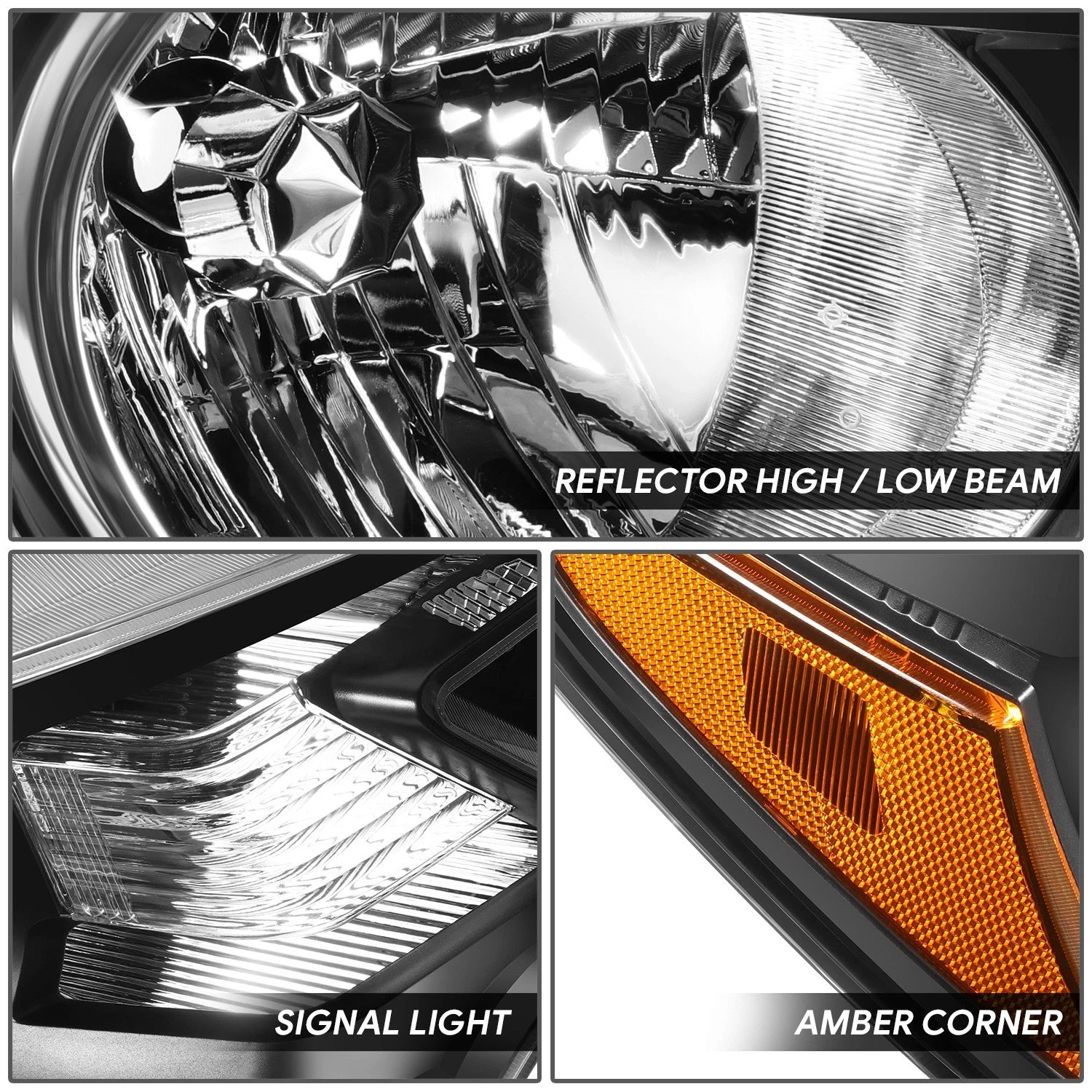 Passenger Side Headlight Lamp for Honda CR-V (2012–2014) Black Housing