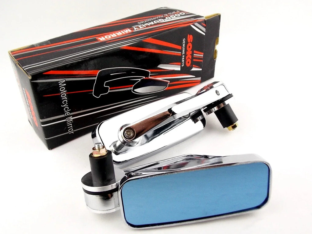 7/8" Chrome Handle Bar End Mirrors for Motorcycle Rear View Side Mirror