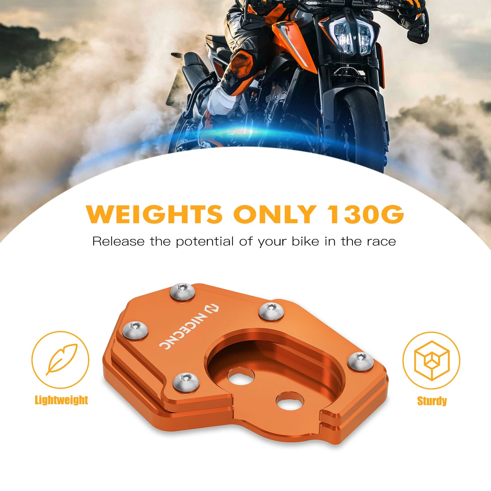 Kickstand Footstand Enlarger Pad for KTM 690 Enduro R, 690 SMC R (2019–2023)
