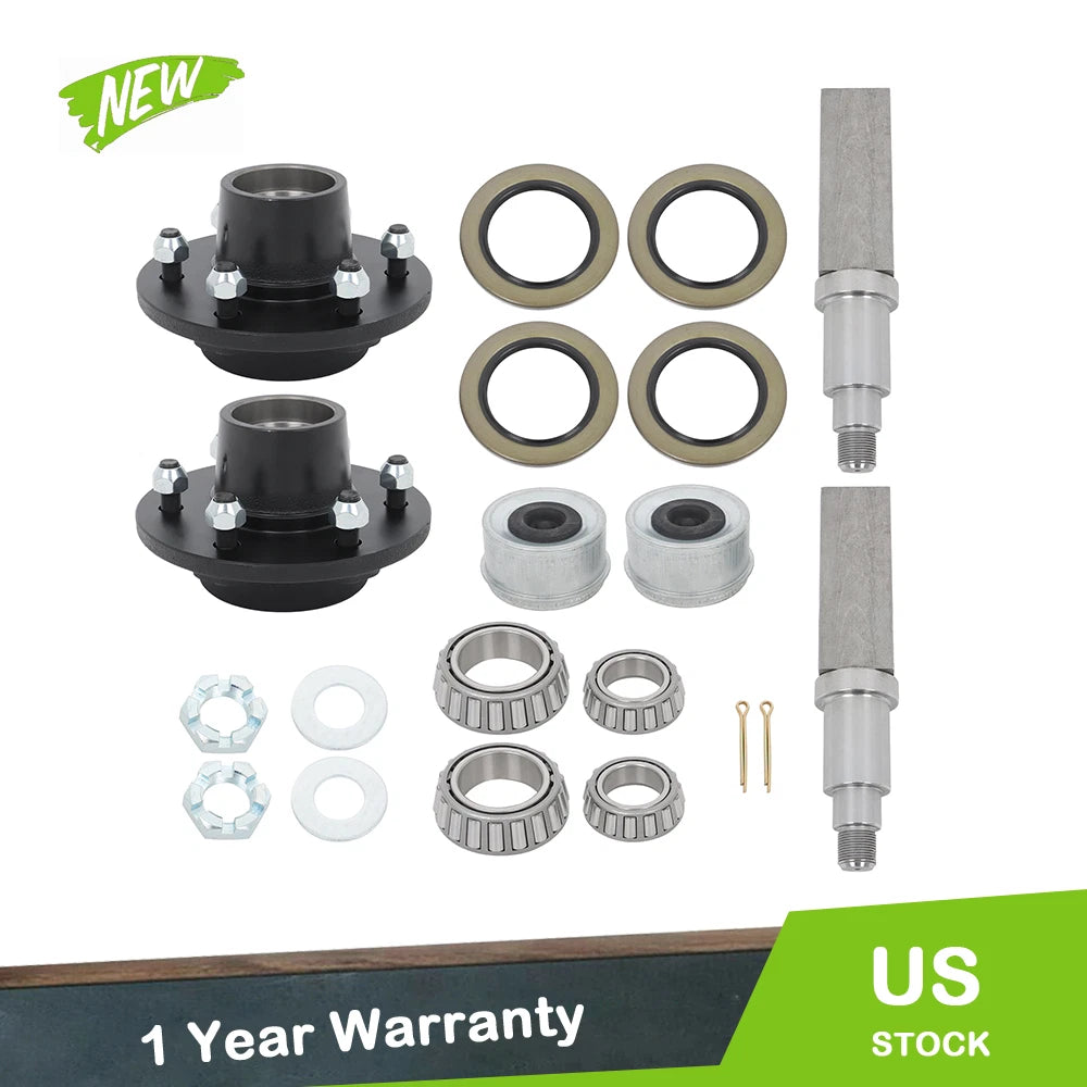 Set of 2 Wheel Hub Kits & Square Spindles for Various Models (YYYY–YYYY)