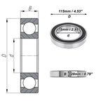 Deep Groove Ball Bearing 6015VV for Scooter Skateboard (P0 75x115x20mm)