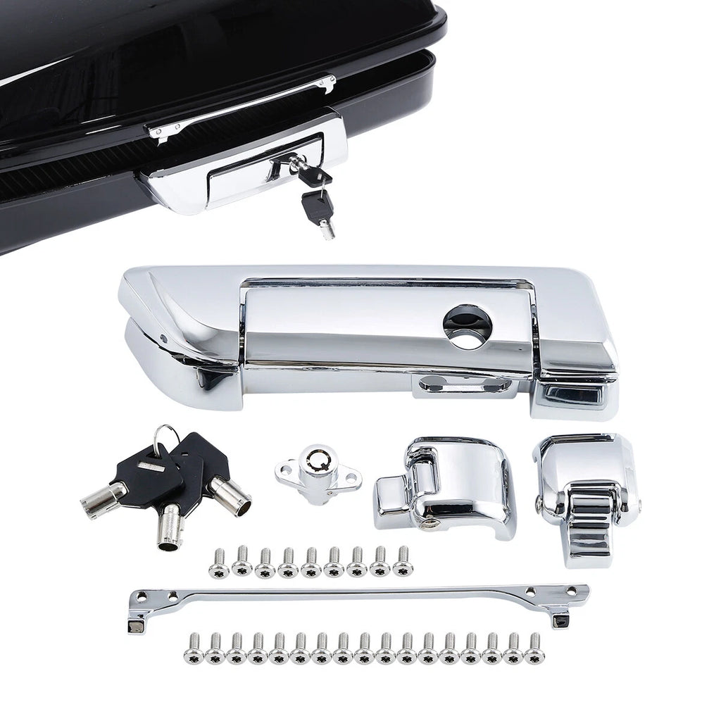 Chrome Trunk Latches Key Hinges for Harley Touring Street Glide (2014–2024)