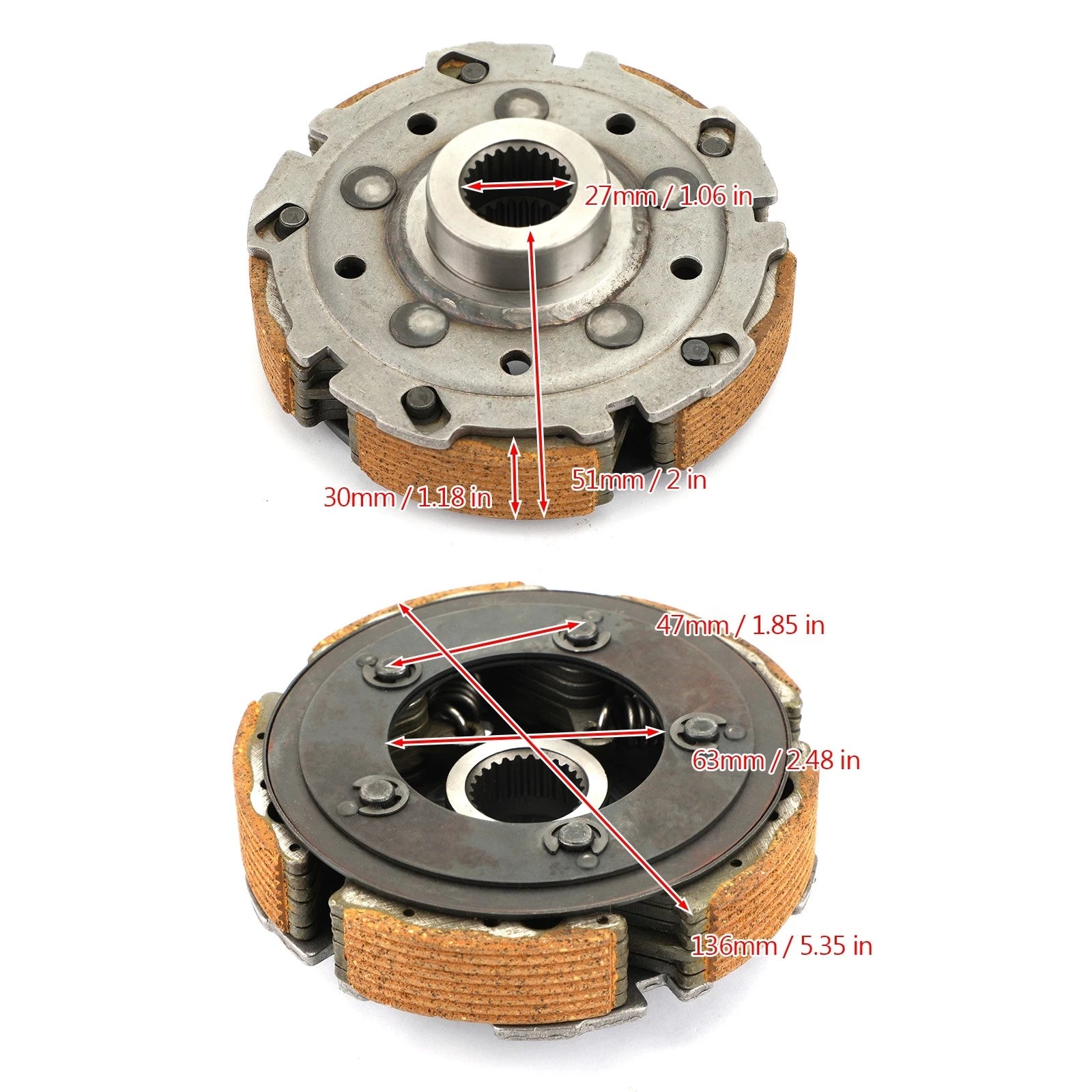 Wet Clutch Shoe Carrier Assembly w/Spring for Hisun UTV ATV 500 700 (2015–2023)