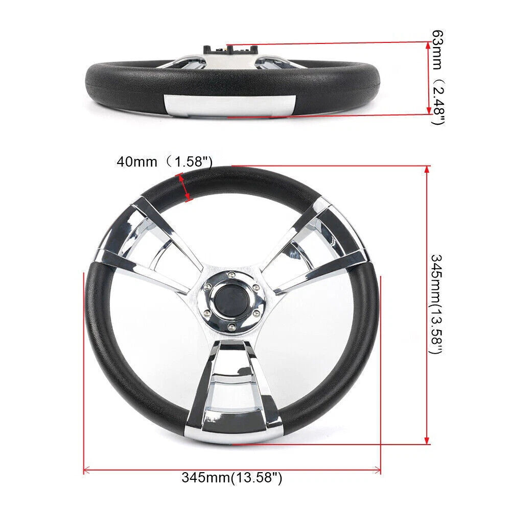 3-Spoke Steering Wheel for Yacht Speed Boat (13.5")