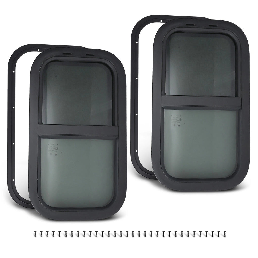 2 Pack 12" x 22" Vertical RV Windows for RV/Camper/Trailer/Cargo