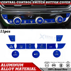 Blue Aluminum Center Console Dashboard Switch Cover for Honda Accord (2018–2022)