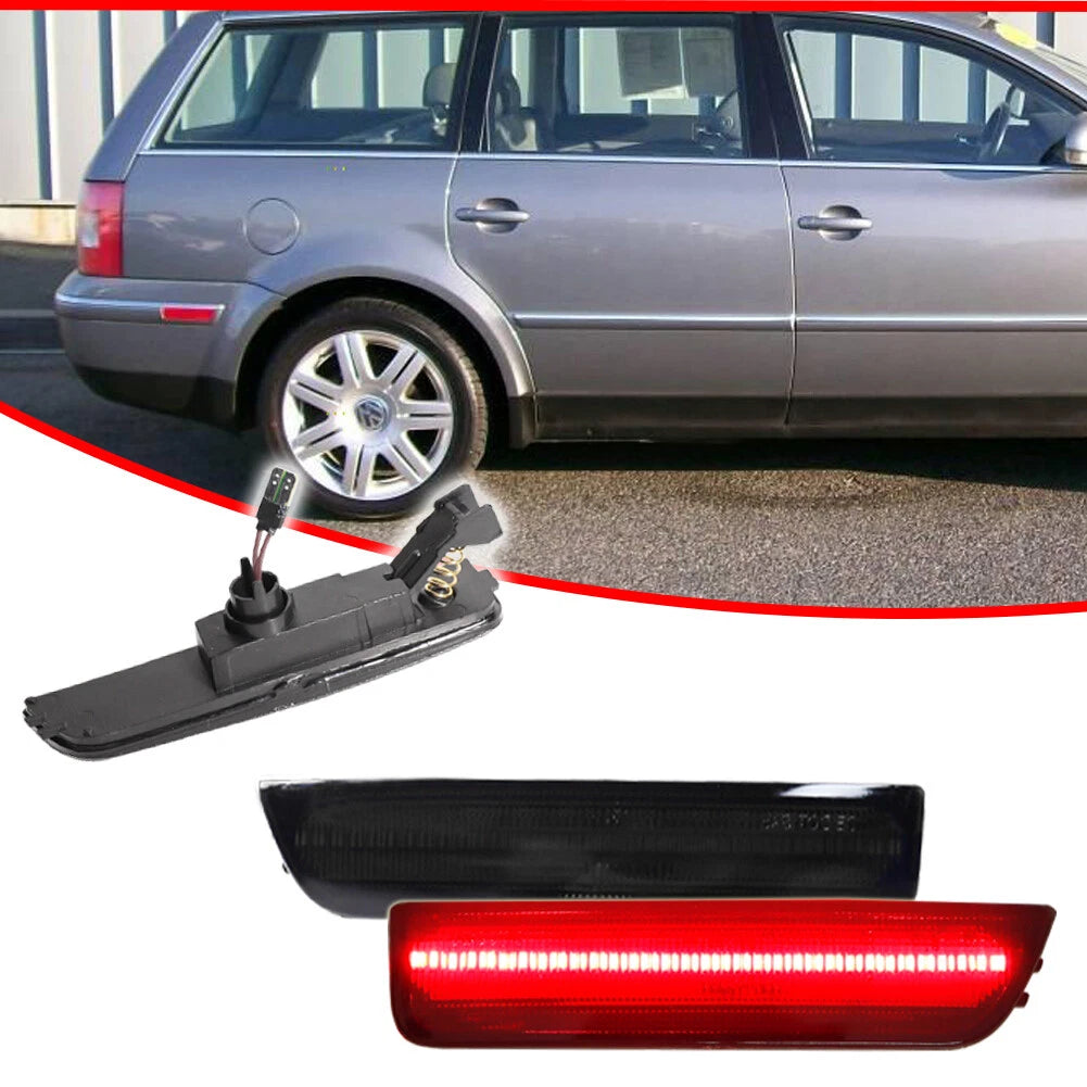 2X Smoked Lens Red LED Rear Side Marker Lights for VW Passat (2001–2005)