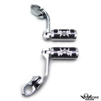 Chrome Foot Peg Kit for Harley Fat Boy (1990–2023) - 5" Pirate Skull