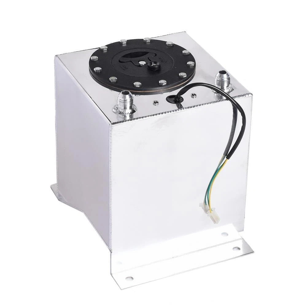 2.5 Gallon Polished Aluminum Racing Drift Fuel Cell Gas Tank + Level Sender