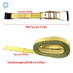 Set of 10 Ratchet Tie-Down Straps with Flat Hooks (30 Feet)