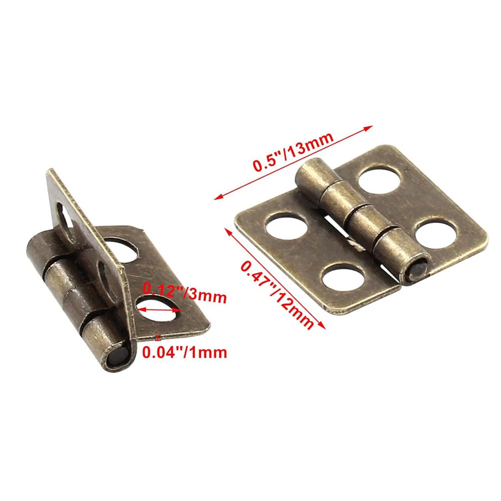 50Pc Mini Hinge for Wooden Box Jewelry Chest Craft Cabinet (12x13mm)