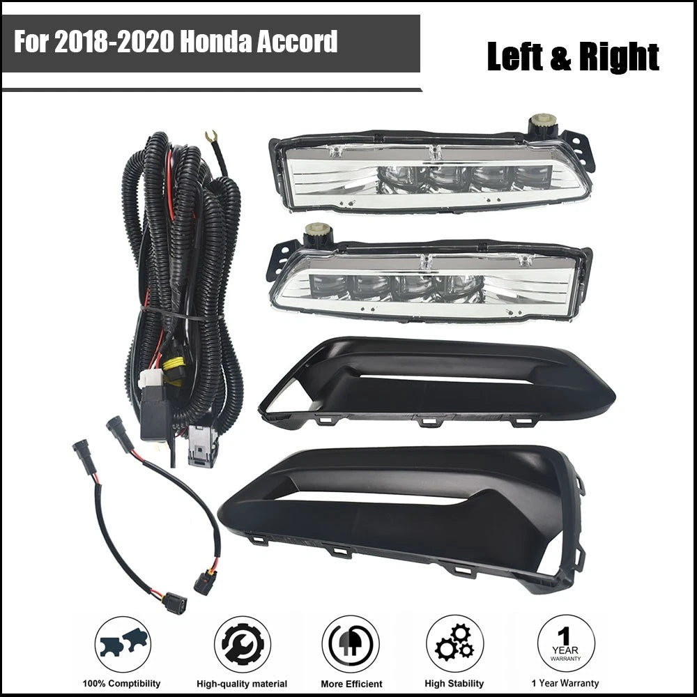 Set of 2 Fog Light Assemblies for Honda Accord (2018-2019)