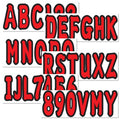 A-Z Letters & 0-9 Numbers Red Marine Boat Sticker Decals