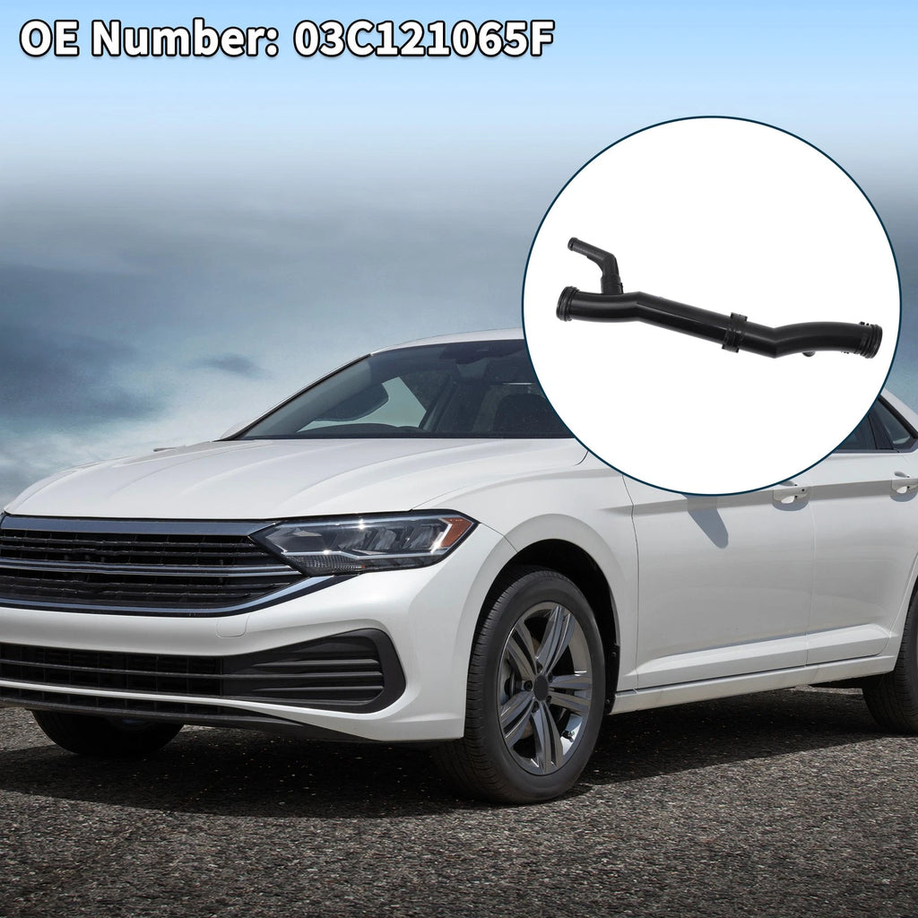 Radiator Hose Coolant Pipe for Volkswagen Jetta (2011–2014) 1 Pcs Black Plastic