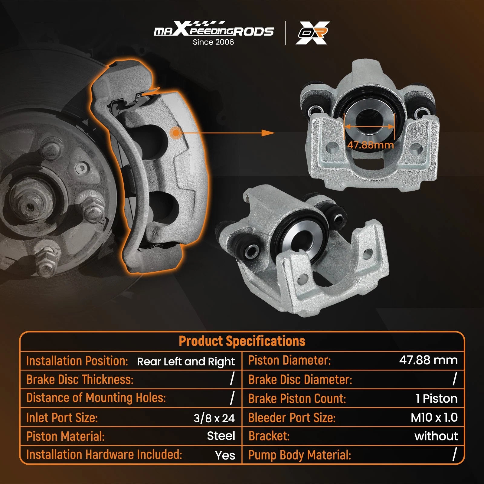 Brake Caliper Set Rear for Ford Explorer Sport Trac (2003-2005, 2007-2010)