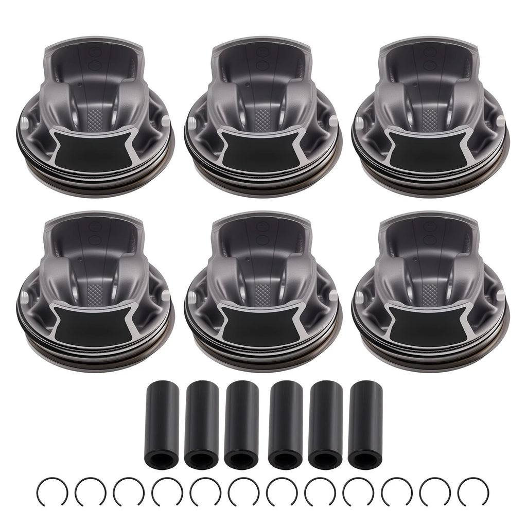 6pcs Pistons & Rings Set for VW Audi Porsche S4 S5 A6 A7 Q7 3.0 TFSI EA839