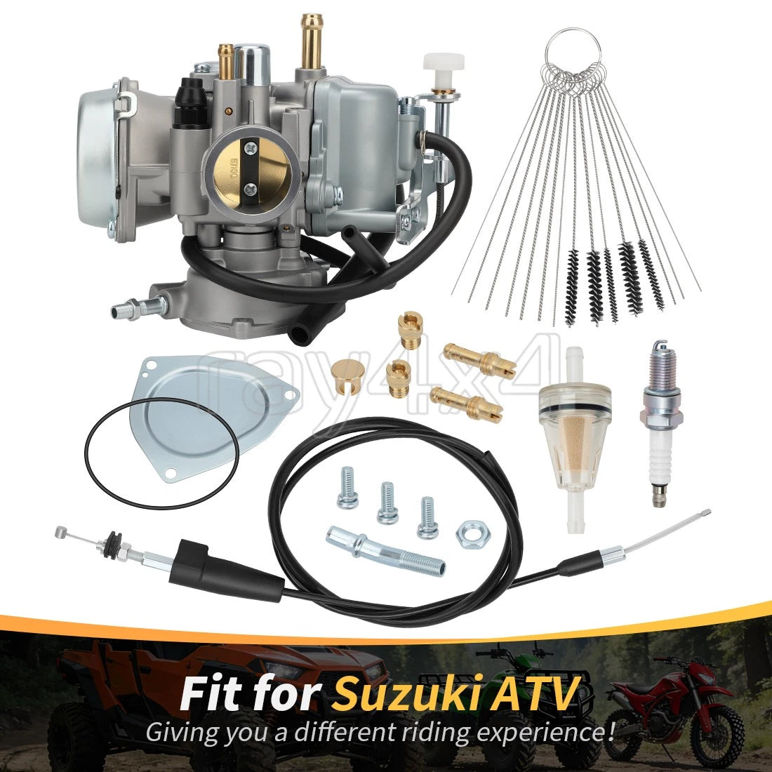 Throttle Cable & Fuel Filter for Suzuki Ozark 250 LTF250 (2002–2007)
