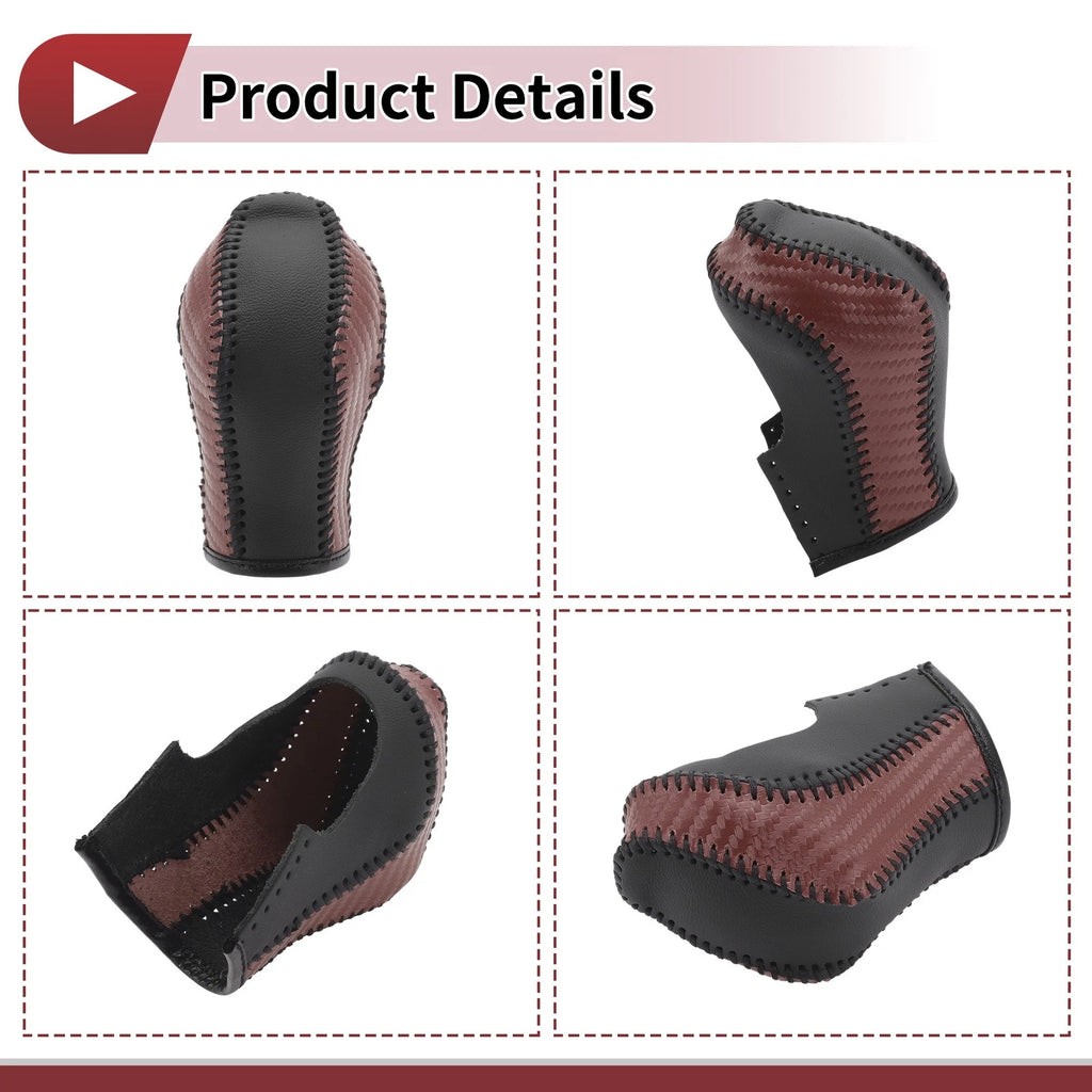 Gear Shift Knob Cover for Nissan Maxima (1 Pc, Black Brown Faux Leather)