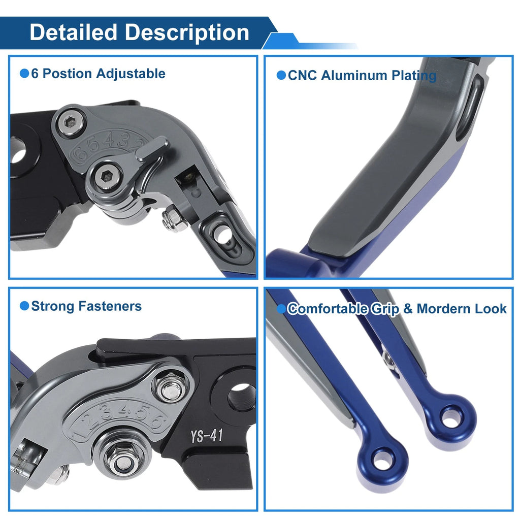 Adjustable Brake Clutch Lever for Suzuki GSXR150 (2017–2020) Titanium Blue