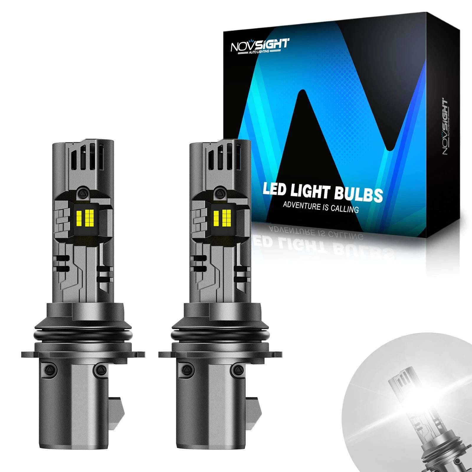 2X NOVSIGHT 9007 HB5 LED Headlight Bulb 24000LM 100W 6500K for