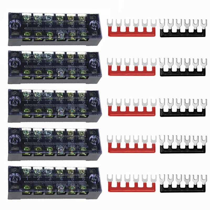 Power Distribution Bus Bar Screw Terminal Block 15A 600V for Auto Marine