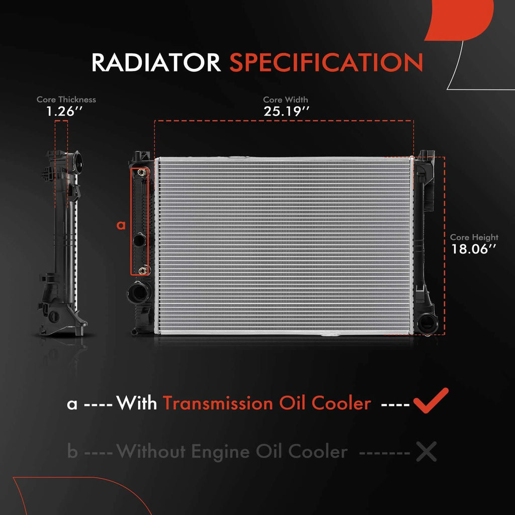 Radiator with Transmission Oil Cooler for Mercedes-Benz C300 C350 (2013–2014)