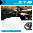 Left Side Mirror Glass for Audi A3 A4 S4 A5 S5 (Heated, 2000–2023)